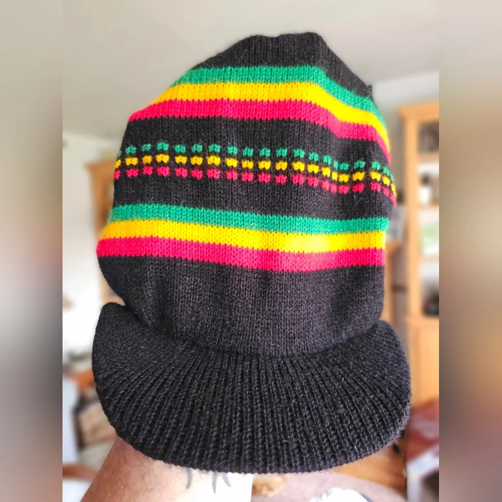 *SOLD* Handmade Crocheted Reggae Dreadlocks Tam Beret RASTA Colors - Picture 4 of 5